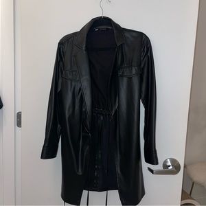 Zara Black leather trench coat